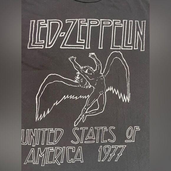 Led Zeppelin USA 1977 Tour Graphic T-shirt Men Large Black Short Sleeve Music - Picture 2 of 5